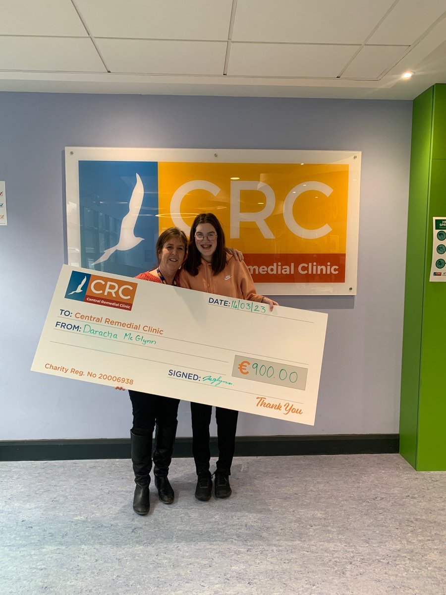 centralremedial's tweet photo. We were delighted to Welcome Daracha McGlynn to the CRC recently to present us with a Giant cheque for a Super-Duper €900!!🧡Daracha worked hard at a Christmas Market to help raise funds to support the CRC. Thank you so much for all your hard work, you are a star!⭐️
#TeamCRC https://t.co/o0FLSoRC5o