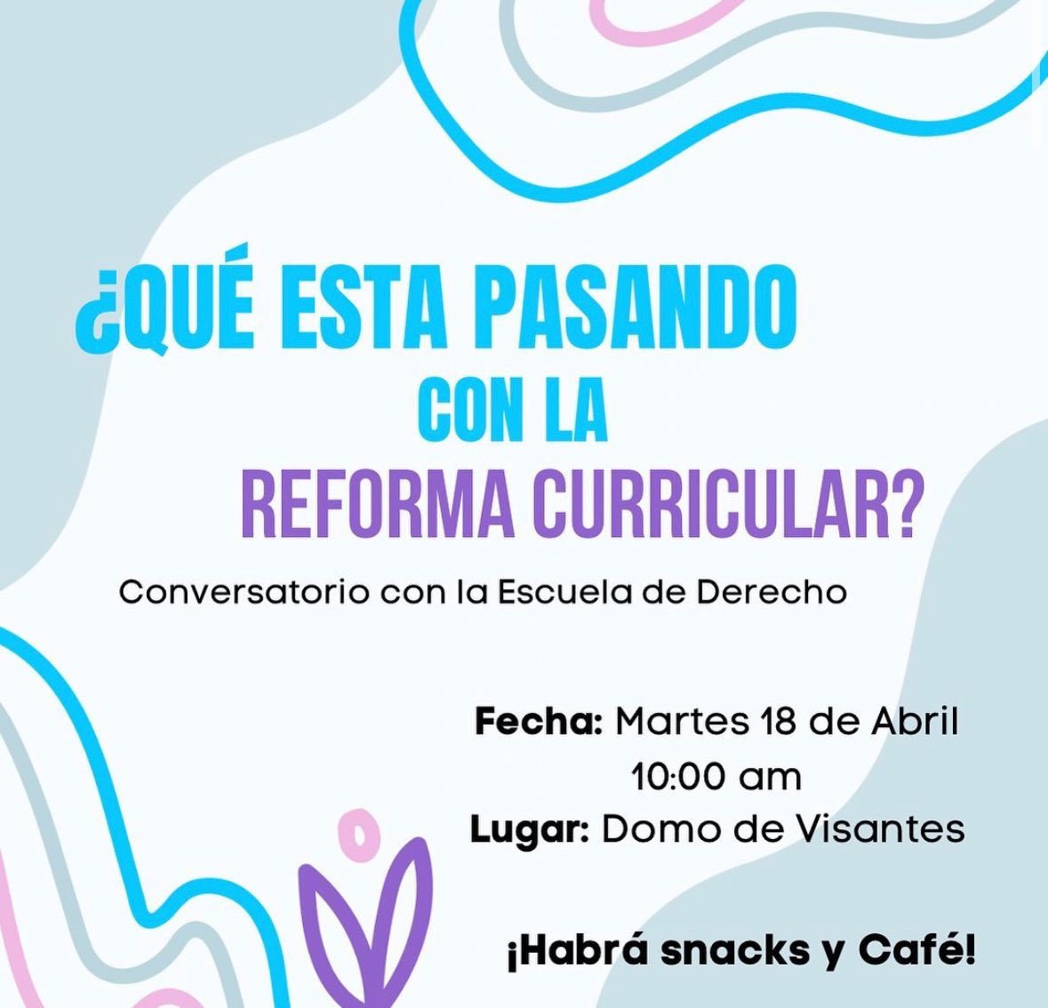 bloque27's tweet photo. Hola!!! 🤩 Los queremos invitar a la charla sobre ¿QUÉ ESTÁ PASANDO CON LA REFORMA CURRICULAR? Es el 18 de abril a las 10 am en el domo. Habrá galletas y tinto 🍪☕️
¿Qué materias se van? ¿Esto me va a aplicar a mi? ¿Cómo va a funcionar? NO SE LO PIERDAN 🙌🏻 https://t.co/mjgMrdPbNb