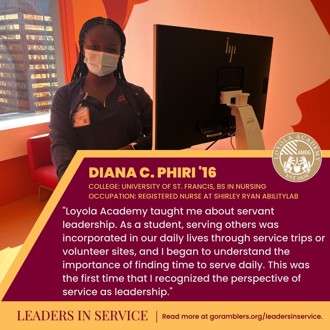 LoyolaAcademy's tweet photo. Check out this #LeadersinService feature of Diana C. Phiri '16 in the latest edition of LOYOLA magazine! Find more at https://t.co/Ljh1GZWtzN 

And view the entire magazine online at https://t.co/Fi4ZfI9XYu

#goramblers #LAalumni https://t.co/al6yVxcWE0