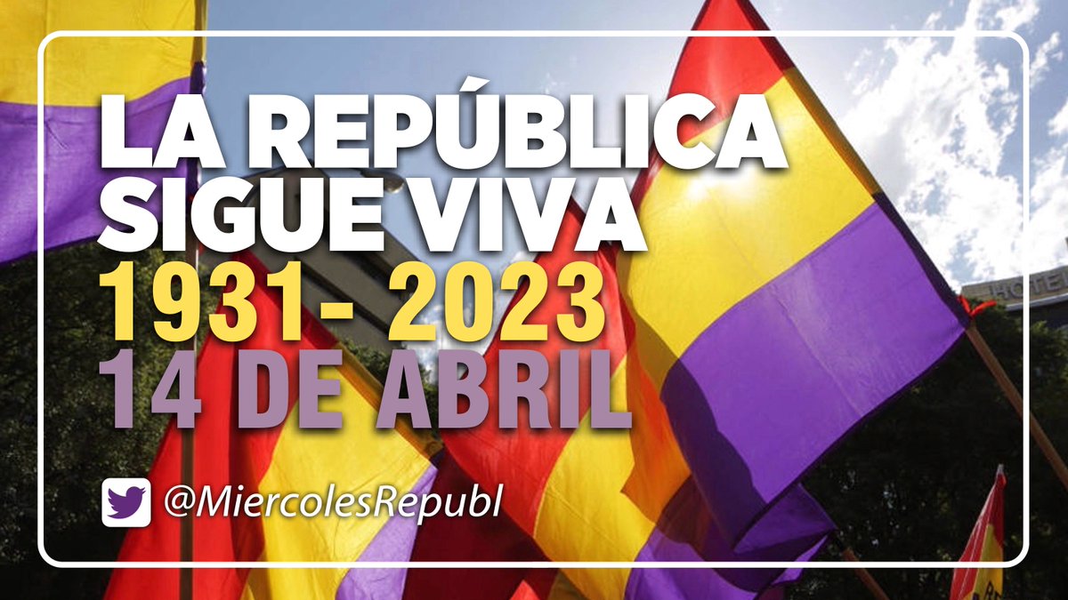 MiercolesRepubl's tweet photo. #FelizJueves ❤️💛💜 El 14 de abril recordamos la Segunda República, pon la tricolor en tus redes sociales, en el balcón de tu casa, participa en las actividades. A pesar de la dictadura franquista y el silencio del régimen de 1978, la República sigue viva. https://t.co/ZPjHCG1KTi
