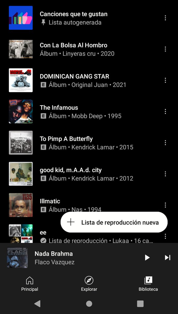 No es spoti pero son los del día a día en yt