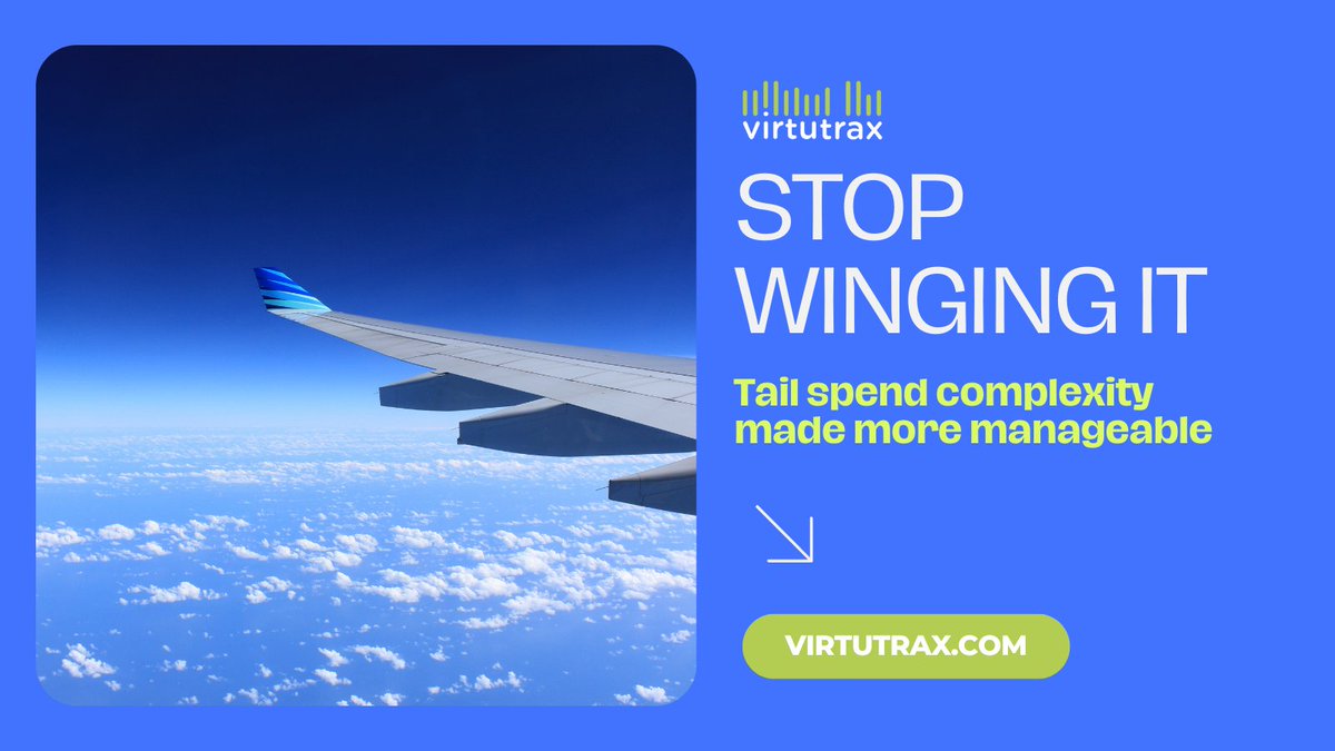 VIRTUTRAX's tweet photo. Stop winging it. Tail spend complexity made more manageable with #VirtuTrax #aerospace #defense #operations #tailspend #tailspendefficiency #improvetailspend #businesssolutions #datavisualization
https://t.co/ysHdoDKM7s https://t.co/MFoVzNLH7L