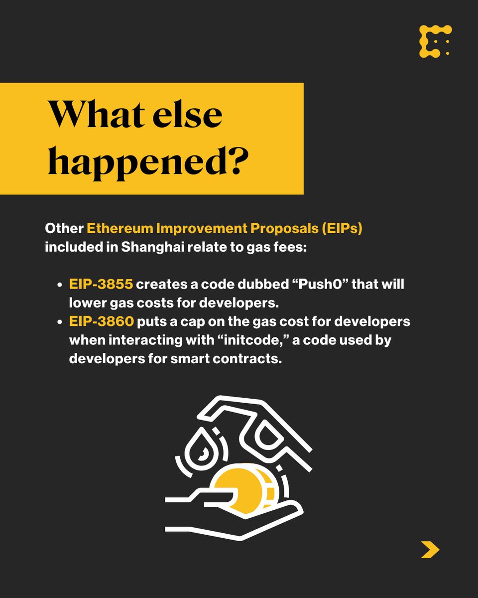 CoinDesk's tweet photo. The Shanghai upgrade has put the final touch on #Ethereum’s transition to proof-of-stake.

Explore the various aspects of the network upgrade and what it means for withdrawals and gas fees on the blockchain:
https://t.co/0OdbdI8xgf https://t.co/TEX13D6z9K