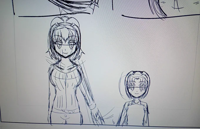 新作おねショタ漫画描いてる 