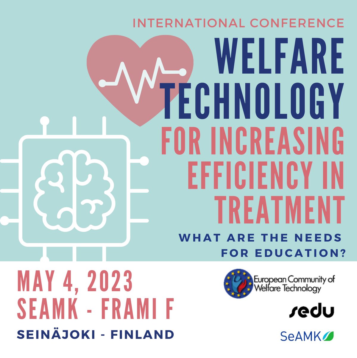 Sedu_fi's tweet photo. You are warmly welcomed to an International Conference on “Welfare Technology for increasing efficiency in treatment - what are the needs for education? Check out the programme https://t.co/0y3mTH2PB1 and please register by April 20, 2023. #VET #WelfareTechnology https://t.co/Pj9lZwVZBa