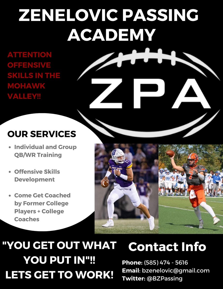 BZPassing's tweet photo. Attention Offensive Skills in the Mohawk Valley!!

Our 3rd Session will be this Sunday, April 16th, @1PM at Accelerate Sports Complex!

"Strive for perfection, settle for greatness"

HMU, lets get to work! https://t.co/HpUtD9BrIk