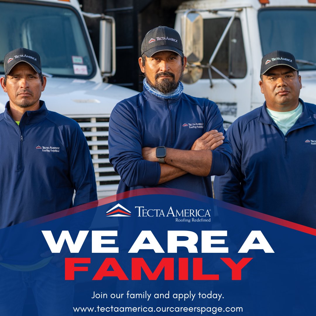 tectaamerica's tweet image. At Tecta, whether you are in the field or the office, you are part of the Tecta Family, join our family today and build your career with us.

Check out all of our opportunities: bit.ly/3JVV5xe

#roofing #family #tecta #teamtecta #roofers #applynow #hiring #bluecollar