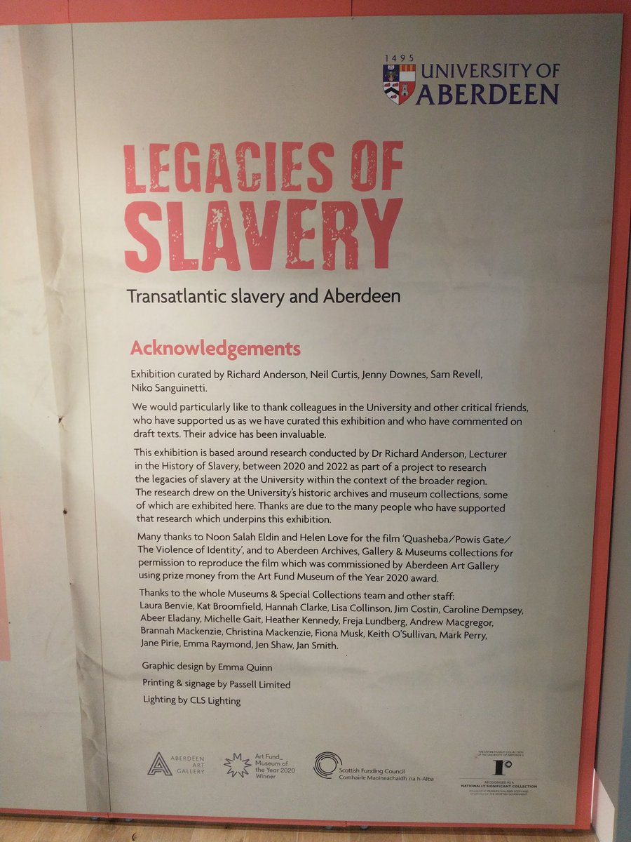 The new exhibition at the University of Aberdeen. It's limited by space, but very prominent to everyone who enters the library. 

A small step, but hopefully the first of many as the university engages with its own history.