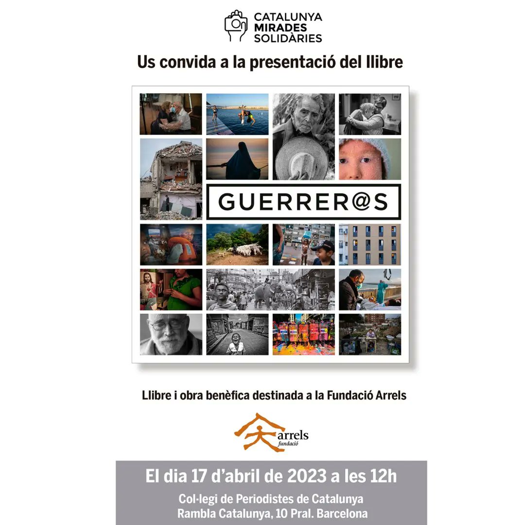 CMSolidaries's tweet photo. Desde CMS,  agraïm a tots els participants i col.laboradors per fer possible el projecte "Guerrer@s". 

El proper  17 d’abril a les 12h us convidem a la presentació del llibre al Col·legi de Periodistes de Catalunya.

Tots els fons recaptats aniran a @ArrelsFundacio https://t.co/ggACWFzYlJ