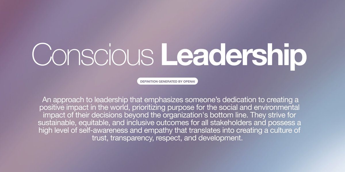 wearerestate's tweet photo. An AI generated definition of Conscious Leadership. Now the real question remains, how many conscious leaders do you of who embody this meaning?
#reState #TogetherAsOne #FutureOfGovernance #UnitedHumans https://t.co/3G322mZMjT