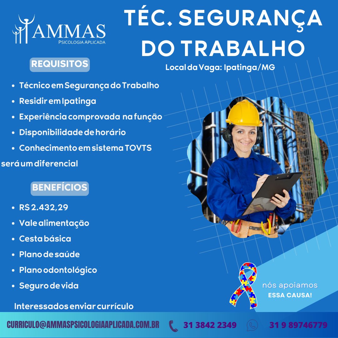 AMMASPsico's tweet photo. ➡Se você está em busca de uma oportunidade, deseja crescer no mercado de trabalho e tem experiência na área, envie o seu currículo com o nome da vaga para: curriculo@ammaspsicologiaaplicada.com.br

#vagasemaberto #oportunidade #vagasvaledoaço https://t.co/mW4OaVfTCM