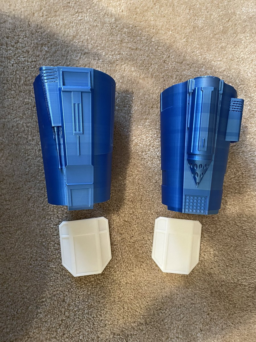 dominator_don's tweet photo. The beginning of my wife’s and Son’s mandalorian armor!! Can’t wait to finish these projects and start on mine! #3Dprinted #StarWars #mandalorian https://t.co/iGgEgue6w1
