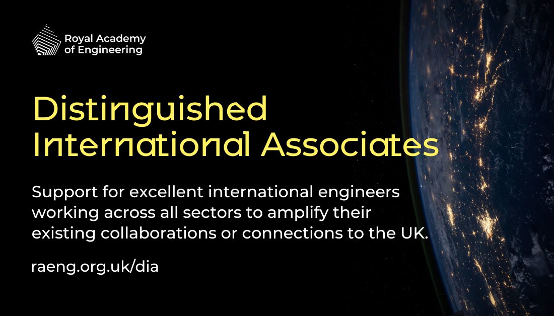 RAEngGlobal's tweet photo. We’re delighted to announce the third round of our Distinguished International Associates programme, which will see 11 international engineers collaborating with project countries and the UK engineering community.
Visit our Awardees page to find out more: https://t.co/F2DMCtXbZ2 https://t.co/n42vXalx4p