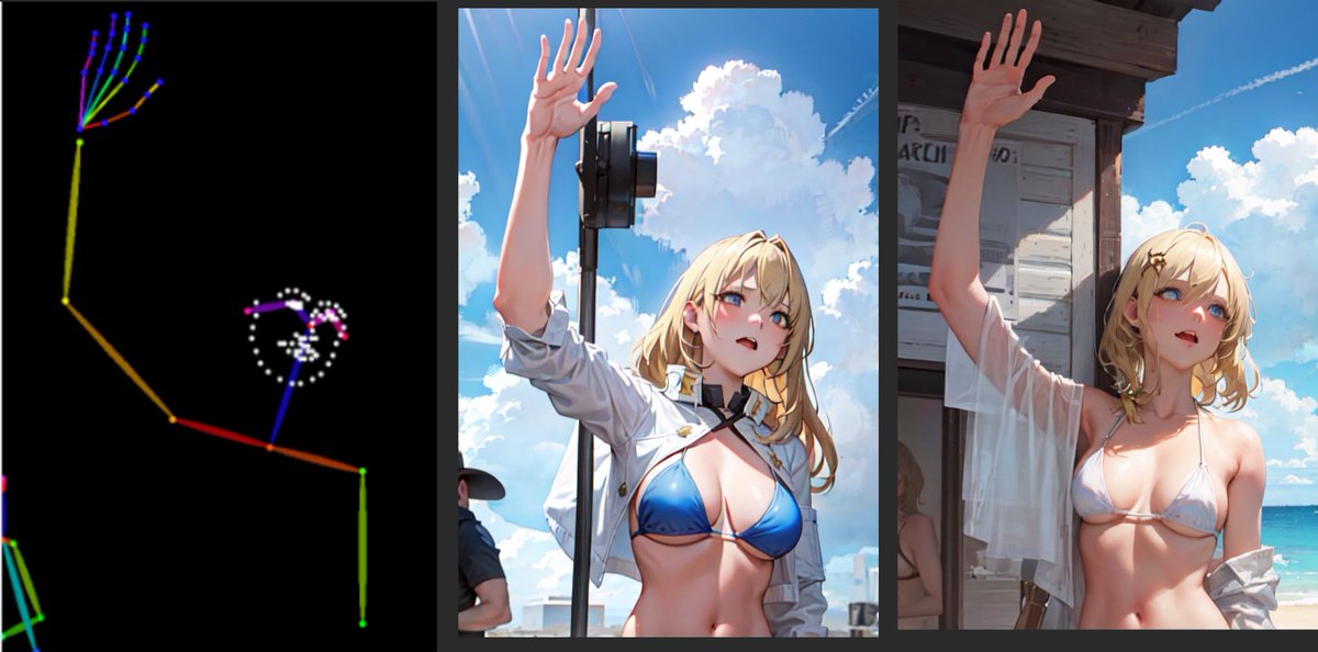 toyxyz3's tweet photo. ControlNet v1.1 test #stablediffusion #AIイラスト #txt2img #controlNet #pose2img #face2img https://t.co/4KpttGBRJB