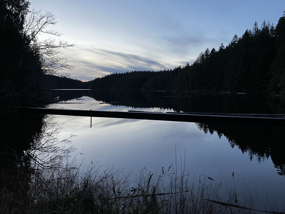 Quick night hike up to Heart and Stocking Lakes last night with 3 friends. So quiet and still. #LadysmithBC