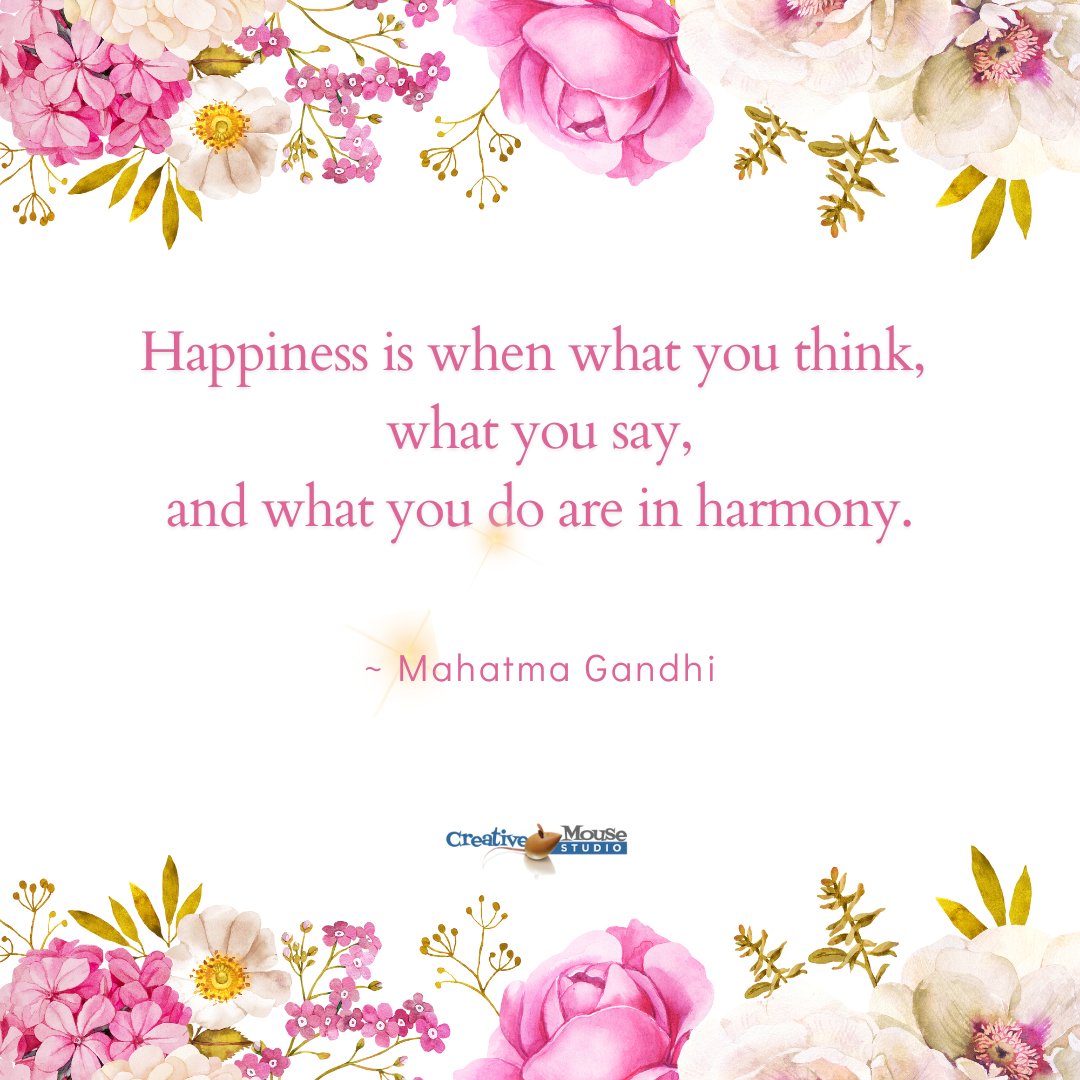 A beautiful reminder that happiness comes from within. 

#selflove #mindfulness #Gandhi #happiness #harmony #inspiration
