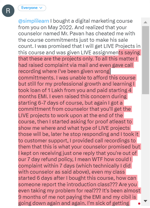 Rishabh99227254's tweet photo. FRAUD BY SIMPLILEARN @simplilearn @slkrishna08, @dpradhanbjp Kindly help me! @EduMinOfIndia @nch1915 

Here's the link to all the call recordings: https://t.co/5x55AhTyrR Please check the timestamps I've mentioned in 3rd screenshot. https://t.co/9BO4oXj3bN