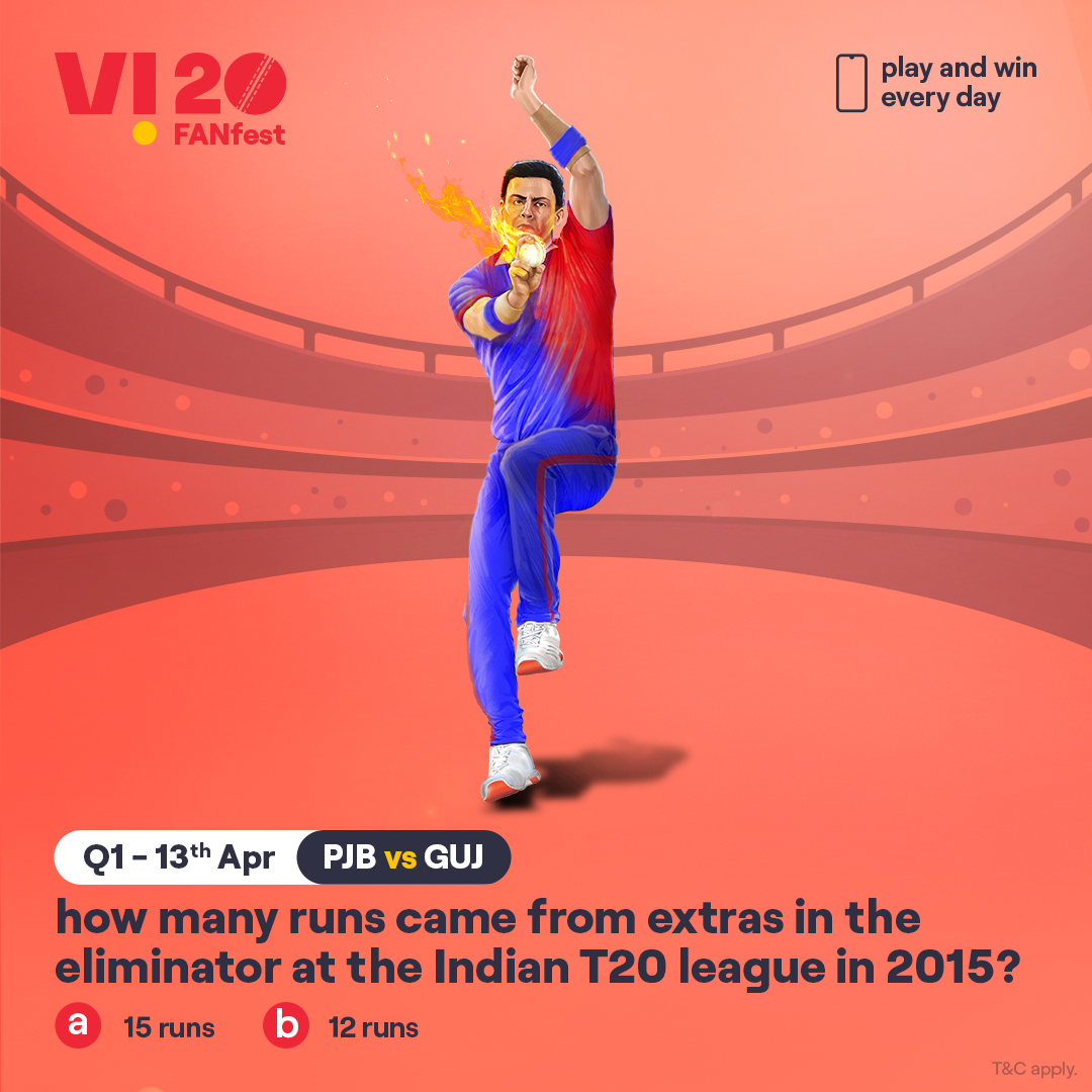 Here’s your chance to win the hottest prizes. Comment #Vi20FANFest with the right answer to all the questions today and stand a chance to win big – a📱every day. The one who gets the most questions right this season will get 2 tickets to the finale. #ContestAlert #Cricket