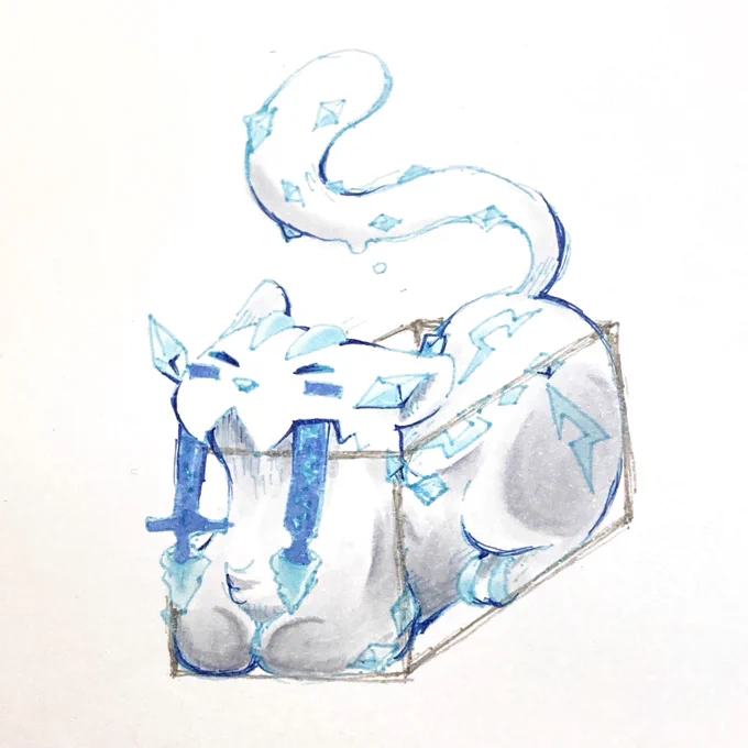 パオジアンは液体...? #ポケモン版深夜の真剣お絵描き60分一本勝負 