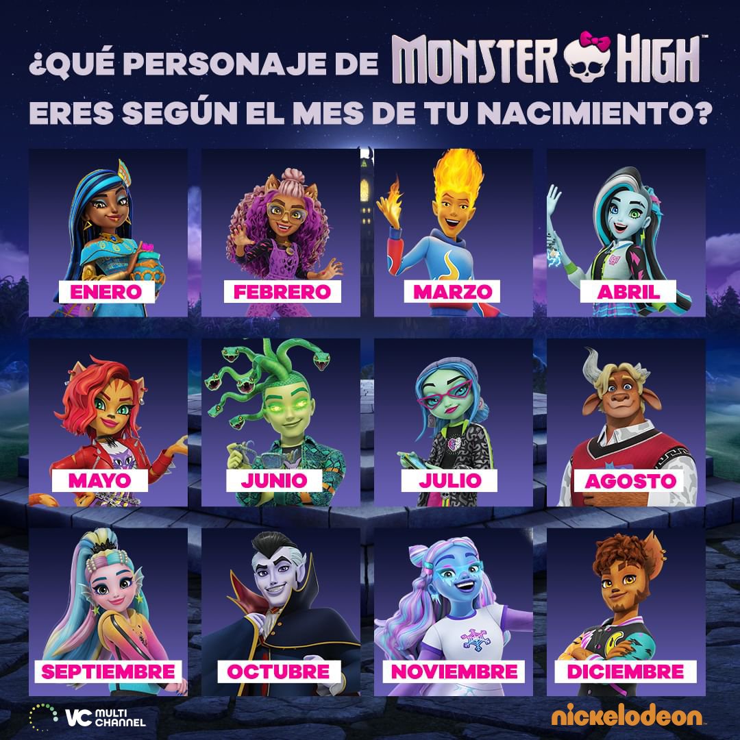 multichannelve's tweet photo. ¿Qué personaje eres de Monster High según el mes de tu nacimiento? descubre a nuestros personajes a partir de las 7:30PM por Nickelodeon. 🇻🇪🇻🇪
@NickelodeonLA
#VCMultichannel #Nickelodeon #MonsterHigh #Entretenimiento #Televisión #Series https://t.co/RbrQ3AdlK7