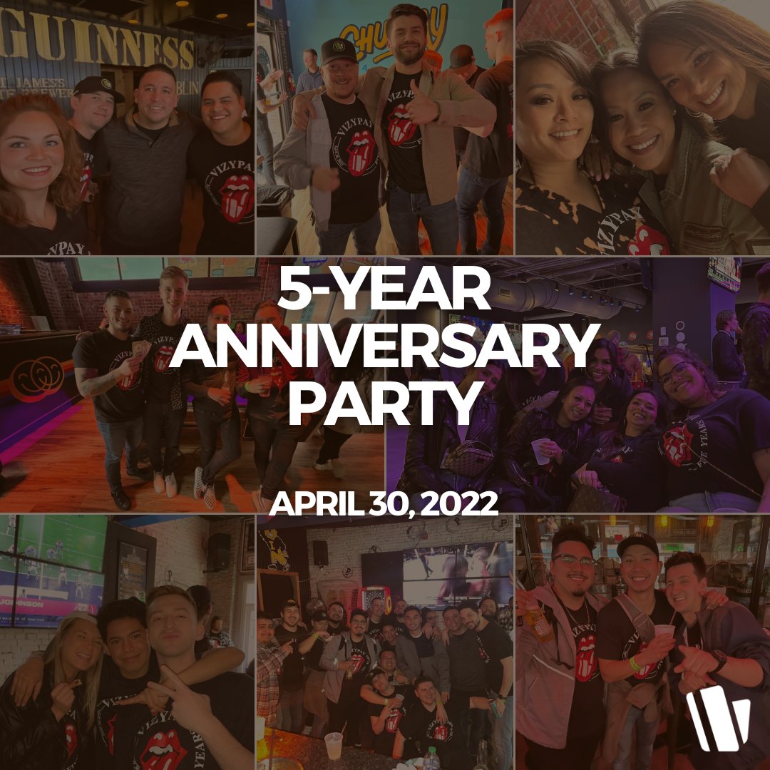 vizypay's tweet photo. Our 6-year anniversary party is coming up in a couple of weeks! Last years 5 year celebration was one for the ages, what does leadership have in store for us this year?

#TeamVizy #TBT https://t.co/bcUjaExJNK