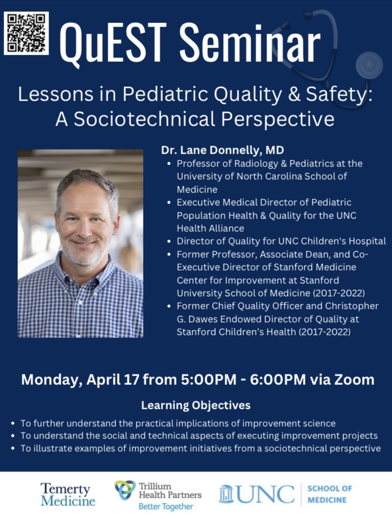 QuEST Program (@quest_program) on Twitter photo The QuEST Program is incredibly honoured to host Dr. Lane Donnelly, Professor of Radiology & Paediatrics at The University of North Carolina School of Medicine <a href="/UNC_SOM/">UNC School of Medicine</a>, on April 17 from 5-6PM EST! Read more about Dr. Donnelly below! ⬇️ The QuEST Program is incredibly honoured to host Dr. Lane Donnelly, Professor of Radiology & Paediatrics at The University of North Carolina School of Medicine <a href="/UNC_SOM/">UNC School of Medicine</a>, on April 17 from 5-6PM EST! Read more about Dr. Donnelly below! ⬇️