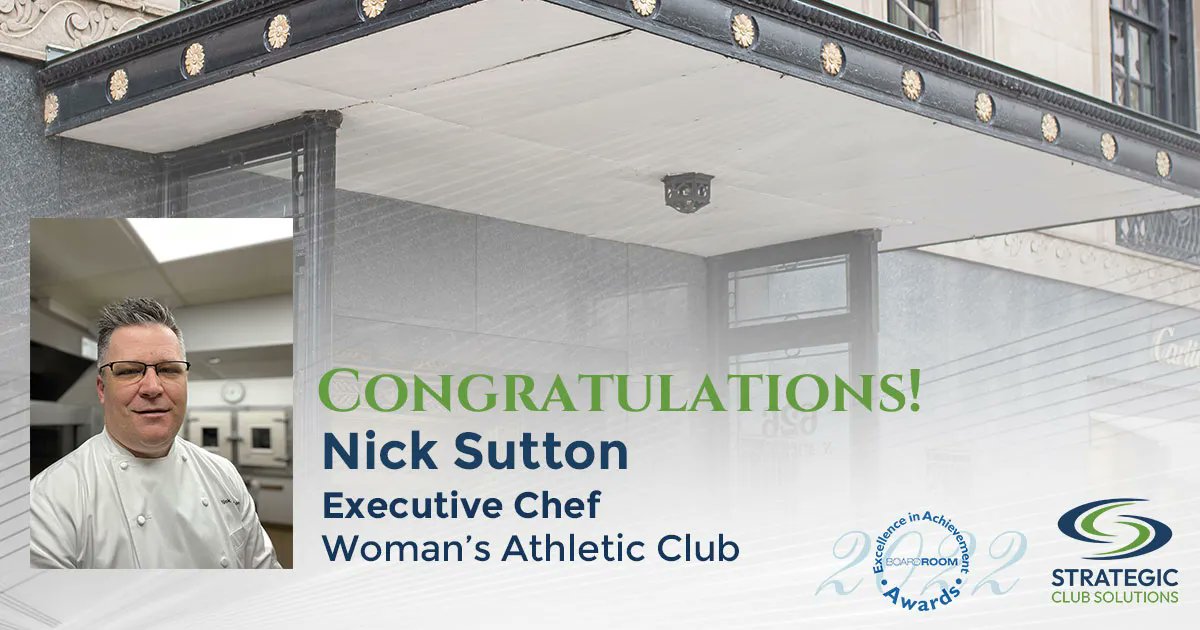 StratClubSol's tweet photo. Congratulations to Nick Sutton on his new role as Executive Chef at the Woman’s Athletic Club in #Chicago, Illinois! We're proud to have helped place Nick in his new position through another successful SCS #TruFitSearch. https://t.co/KSRgwT4iQf