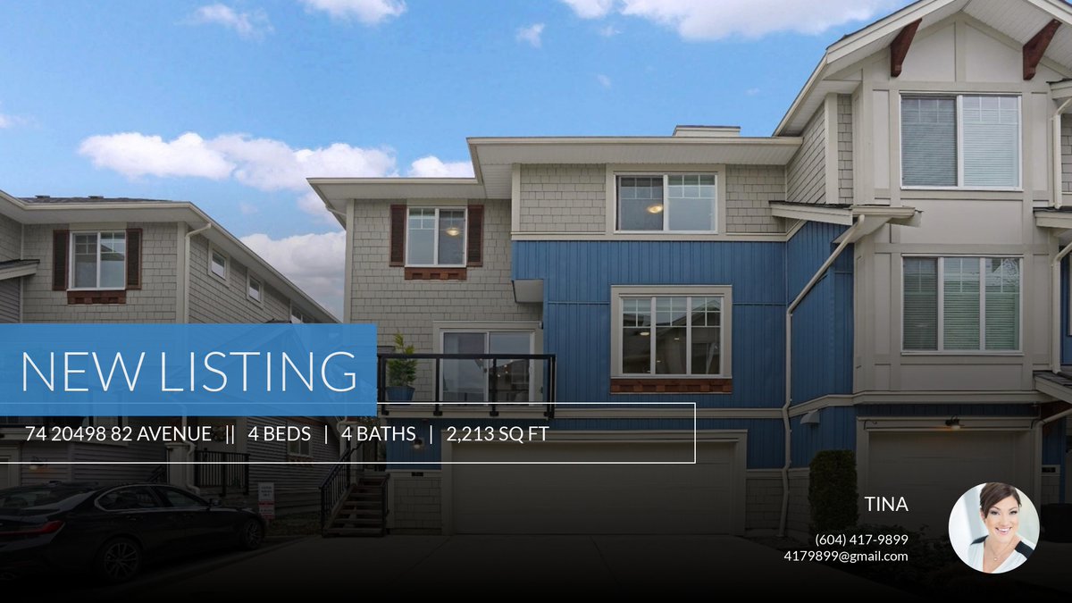 TINASHAWREALTOR's tweet photo. 📍 New Listing 📍 Take a look at this fantastic new property that just hit the market located at 74 20498 82 Avenue in Langley. Reach out here or at (604) 417-9899 for more information https://t.co/XnEG25ocZt https://t.co/9nEbuSORUw