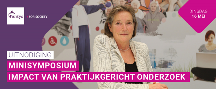 Op dinsdag 16 mei organiseert het lectoraat Impact Praktijkgericht onderzoek een minisymposium. Dit is tevens het afscheidscollege van Margo Brouns, lector Versterking Impact Praktijkgericht onderzoek.

Je bent uitgenodigd! > bit.ly/3zXvdLA