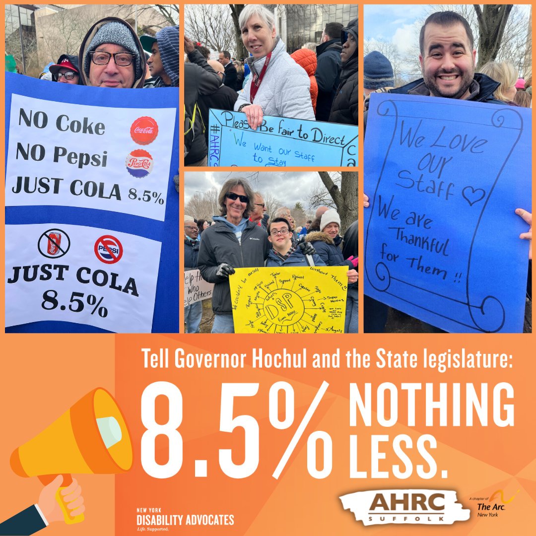 peoplesarc's tweet photo. We need the 8.5% COLA in the budget to protect 130,000+ individuals with I/DD and sustain our essential DSP workforce.
⁠
How you can help:⁠
🧡 Please share this post!⁠
🔗 Click link to add your voice to our one-click campaign
➡️ https://t.co/aFRNNEdedP
⁠@GovKathyHochul https://t.co/aYeTVkDdXv