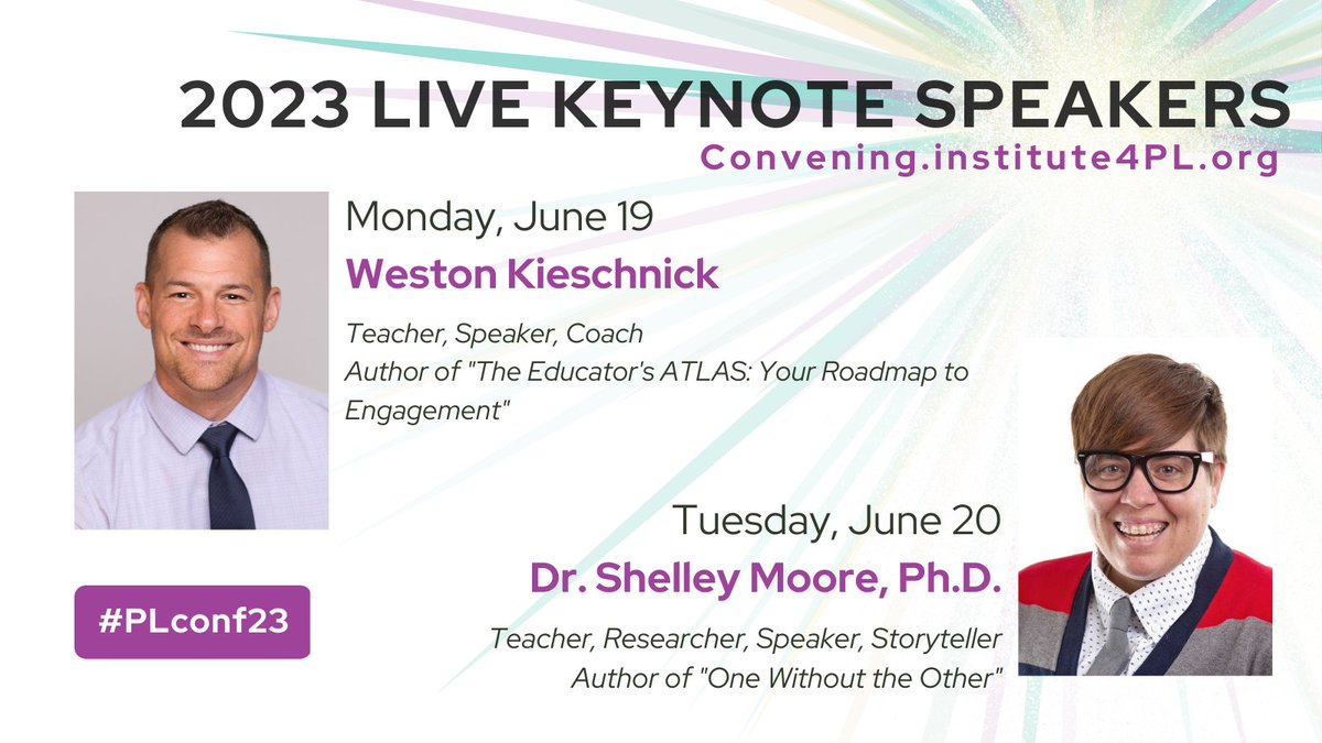 Institute4PL's tweet photo. Join us June 19-20 for the 2023 Summer Convening on #LearnerCentered Education! Two action-packed days filled with great keynote speakers, strategies, research-driven results &amp; hands-on activities. https://t.co/Io1eUjLM0T  #PLconf23 #educonference #PersonalizedLearning https://t.co/iRdp5EB57o