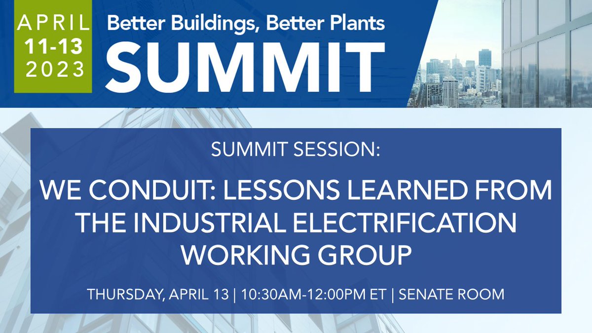 How can industrial orgs leverage electrification to advance their decarbonization goals?  Hear from the #BetterClimateChallenge Working Group on Industrial Electrification at 10:30 AM today, as @SaintGobainNA @VolvoGroupNA @Trane_Tech @ORNL share their strategies.