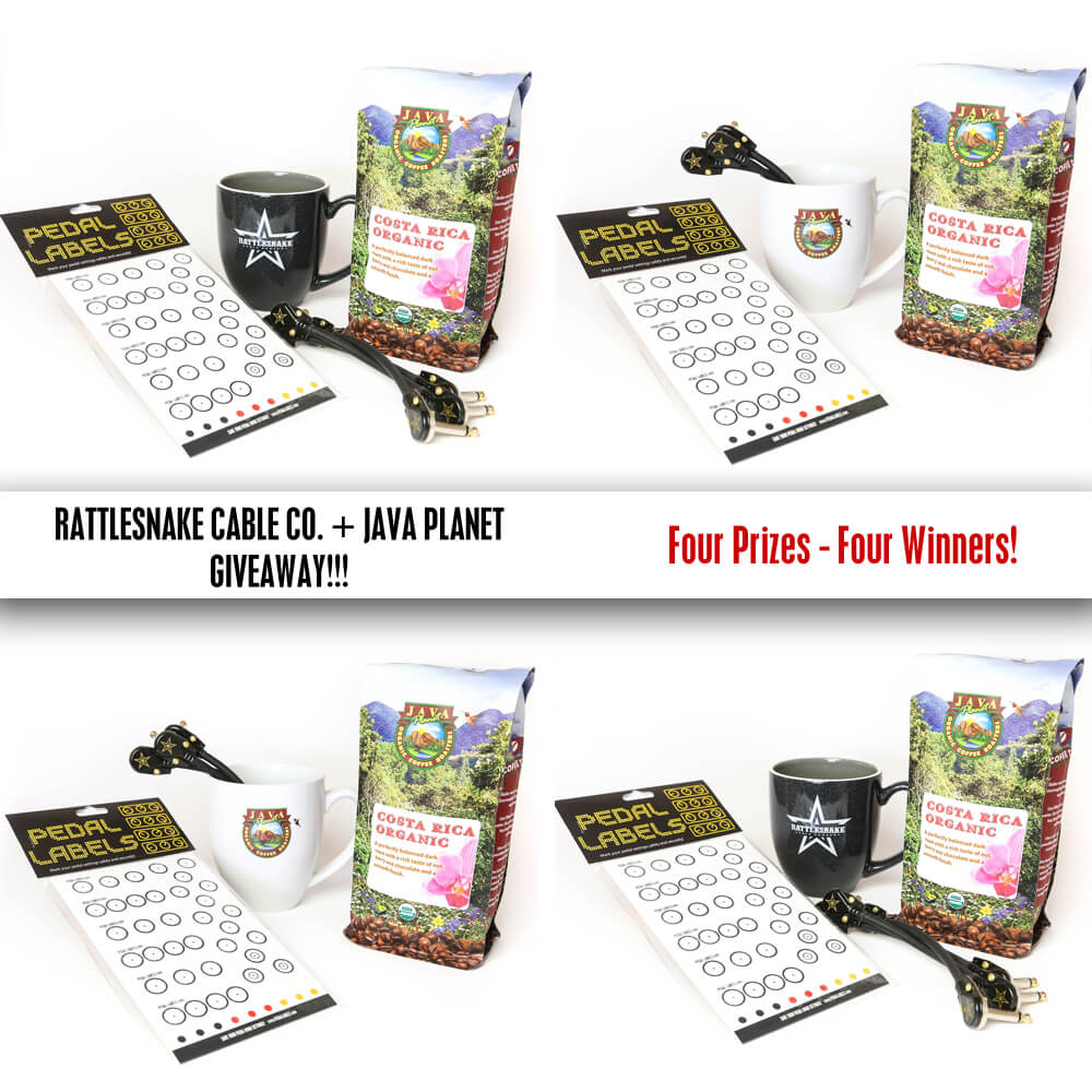 kennethunderdog's tweet photo. @RSnakeCableCo Win Rattlesnake Cable Company - 3 pack of 6" Flex Patch Cables / Coffee Cup / @pedallabels pack / @javaplanetjoe 16oz bag of beans!  #giveaway #sweepstakes https://t.co/oLi8sRQs5k https://t.co/5HMWLCZtfk
