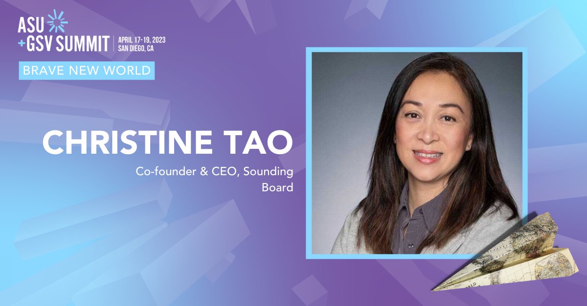 Sounding Board, Inc (@gosoundingboard) on Twitter photo Join Sounding Board Co-Founder <a href="/christineptao/">Christine Tao</a> at #ASUGSV next week as she shares insights on Innovation in Leadership Development, Wellness, and Coaching. Join Sounding Board Co-Founder <a href="/christineptao/">Christine Tao</a> at #ASUGSV next week as she shares insights on Innovation in Leadership Development, Wellness, and Coaching.
