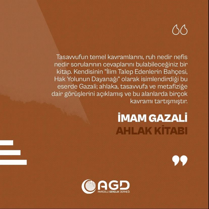 AgdKorfez's tweet photo. #BiKitap
Ahlak Kitabı
İmam Gazali
#Kardesinicinyasa
#AhlakveManeviyat https://t.co/YF7IcCd1CQ