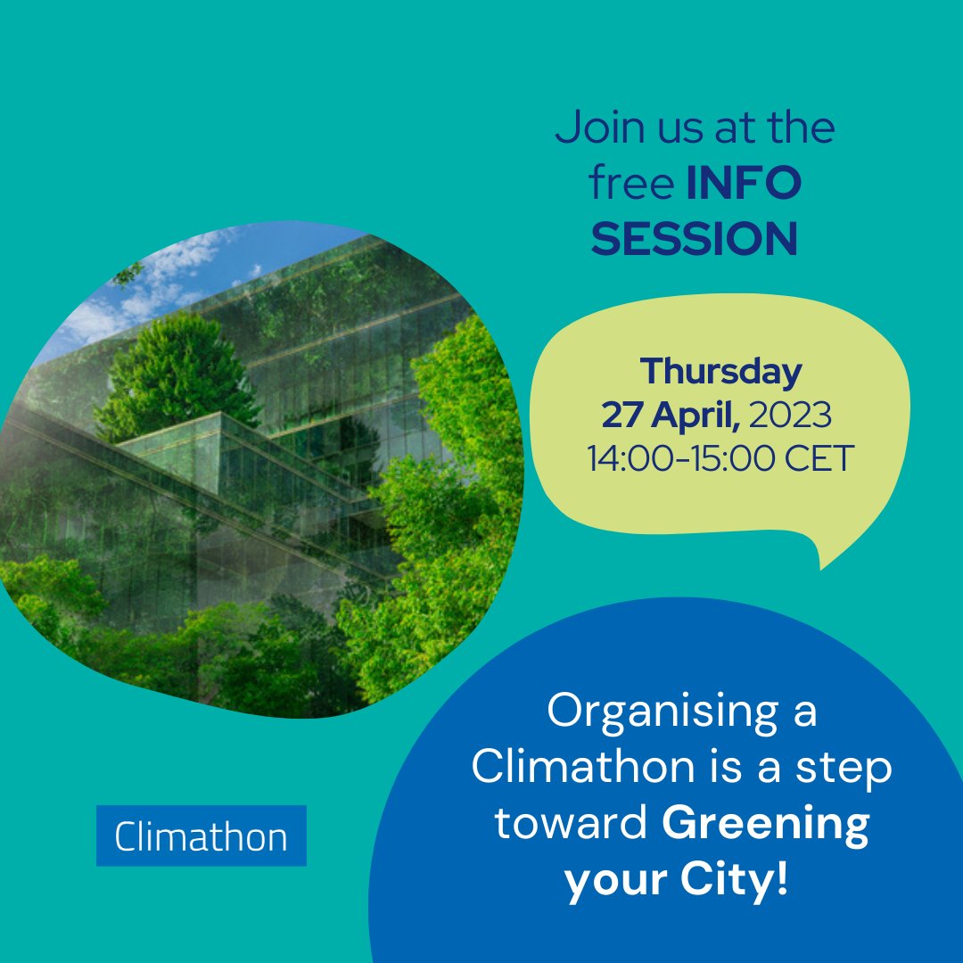Climathon 🌍 (@globalclimathon) on Twitter photo 🗓️#SavetheDate for the next info session on 27 April to help you become a #Climathon organiser 2023.
Sign up here: airmeet.com/e/3cc0f460-d92…
✔️We are uniting #communities
✔️Follow our News <a href="/ClimateKIC/">EIT Climate-KIC</a> or register as a #Climathon organiser at climathon.climate-kic.org/signup/registe… 🗓️#SavetheDate for the next info session on 27 April to help you become a #Climathon organiser 2023.
Sign up here: airmeet.com/e/3cc0f460-d92…
✔️We are uniting #communities
✔️Follow our News <a href="/ClimateKIC/">EIT Climate-KIC</a> or register as a #Climathon organiser at climathon.climate-kic.org/signup/registe…