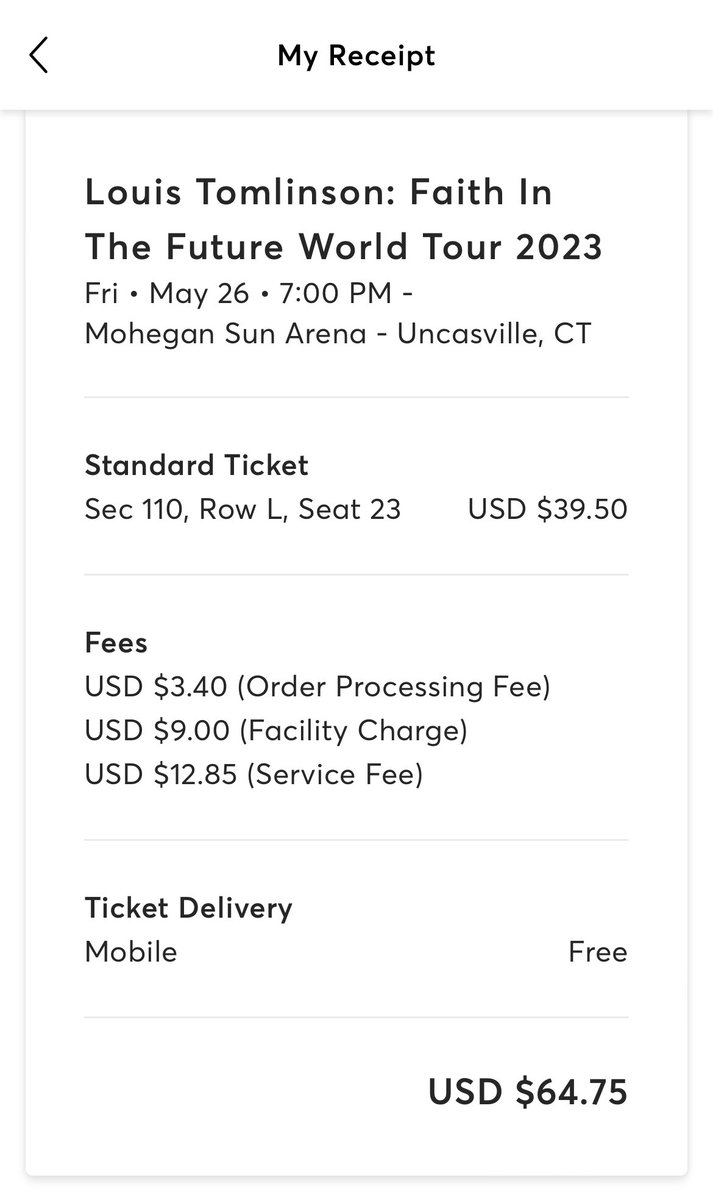 mirandasanity's tweet photo. SELLING ONE TICKET TO LOUIS TOMLINSON WORLD TOUR Uncansville, CT Mohegan Sun Arena May 26th OPENING NIGHT. Selling for what I paid for it $64.75 feel free to dm for more proof! Paypal g&amp;s only! #FaithInTheFuture #louistomlinsontickets https://t.co/4MDEKLxYC9