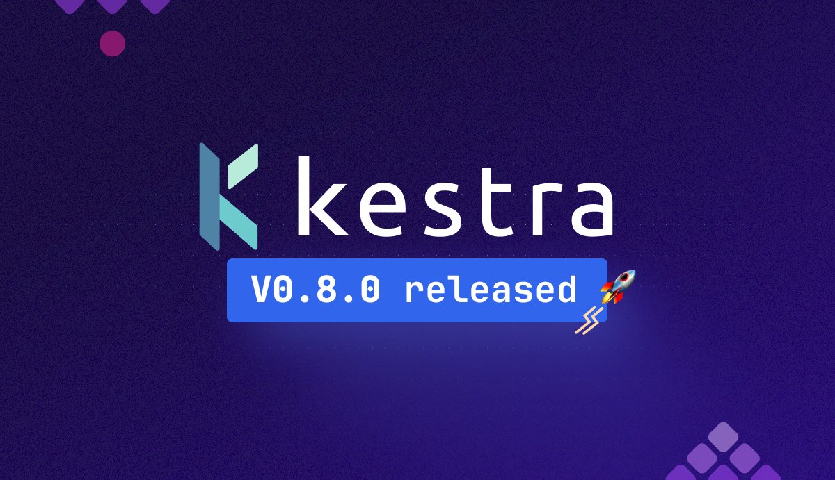 🎉 Kestra 0.8.0 is here! 🎉
This release brings a major boost in developer experience for data orchestration. New low-code editor, task documentation, core tasks & more! 
👉kestra.io/blogs/2023-04-…

#Kestra #DataOrchestration #DeveloperExperience