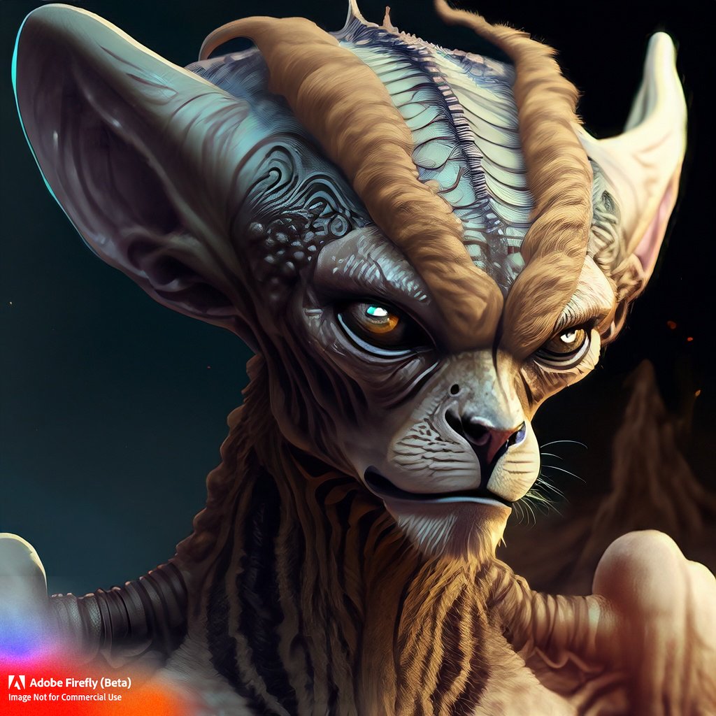 d20_rs's tweet photo. Adobe Firefly generates pleasing Aslan and I didn't need to wrangle the prompts to the point of stupidity. #TravellerRPG https://t.co/sRjIg7bGvk