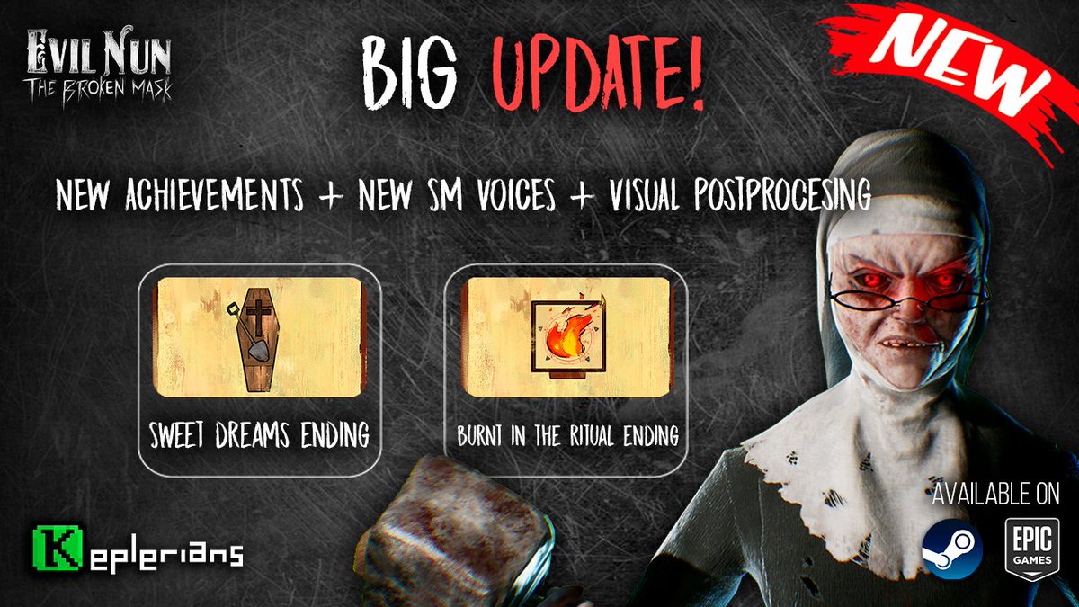 ENBrokenMask's tweet photo. Here comes the new update! 🔨 We bring new challenges and give you a sneak peek at some that you will soon be able to complete as well 😜 We have visual improvements that we hope you will enjoy and new dialogues for #SisterMadeline that will catch you by surprise! 😱 Enjoy! https://t.co/HRQbduyrmd