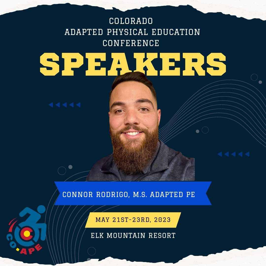 Musser_APE's tweet photo. Check out our amazing speakers at the Colorado Adapted P.E. Conference on May 21-23, 2023. Register Now!
#adaptedpe
#physed #specialeducation #specialeducationteacher
#unifiedpe #partnerpe
#COAPEConference https://t.co/3cP4Qi2Axc