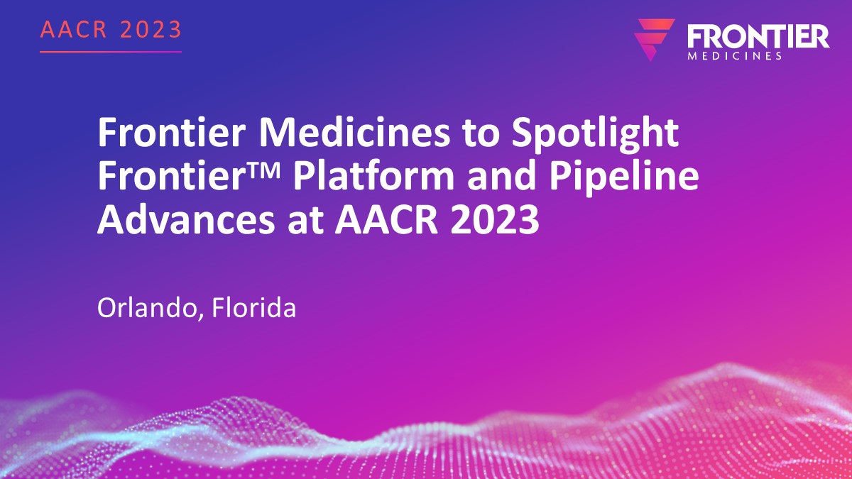 We are excited to join the oncology community this week at #AACR23 in Orlando as we present updates on our lead candidate and the Frontier™ Platform. #cancer