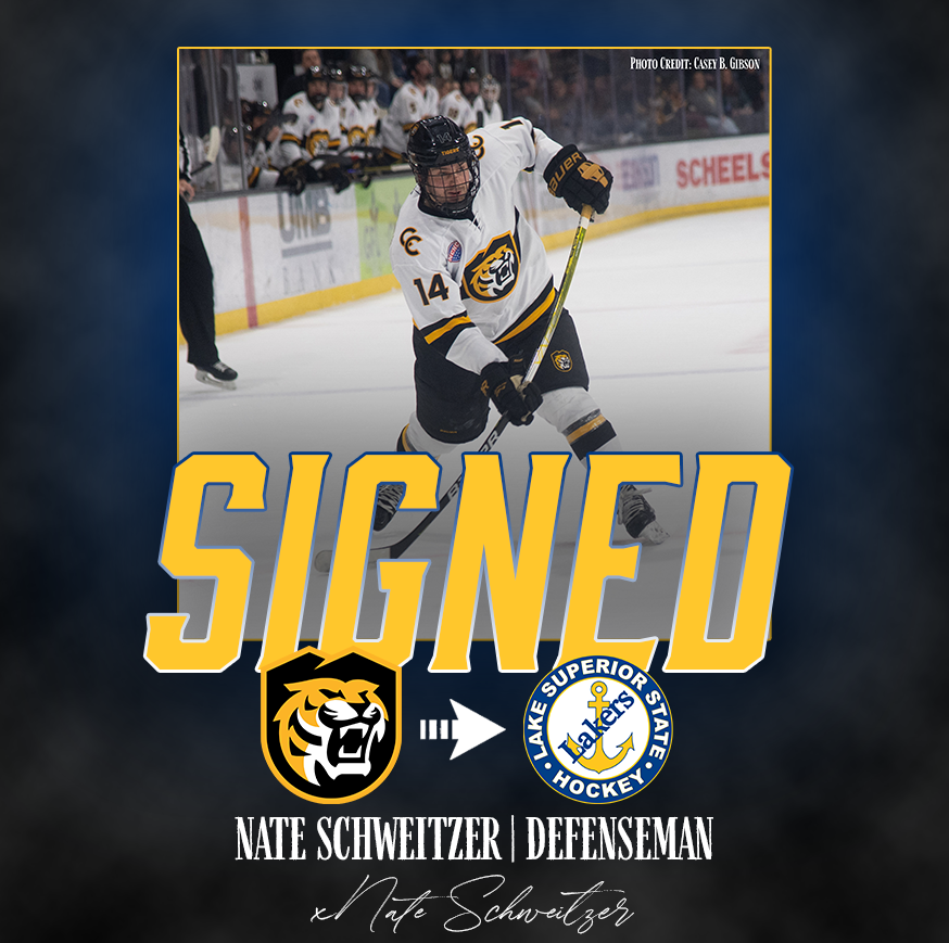 lakerhockey's tweet photo. Welcome to the 906, .@nschweitzer14!

Thrilled to welcome Nate Schweitzer from CC to our Laker squad! We'll see you in the U.P. soon! https://t.co/Lbwux8hQpq