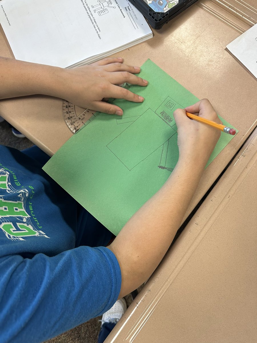 MsRachelCohen's tweet photo. We really used our creativity in math this morning! First we used geo-boards to create different polygons and then we designed robots with different parallel and perpendicular lines 🤖 @TurnerCreekES https://t.co/gs1LntELFo