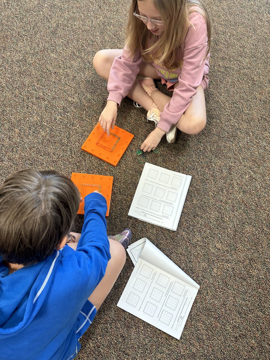 MsRachelCohen's tweet photo. We really used our creativity in math this morning! First we used geo-boards to create different polygons and then we designed robots with different parallel and perpendicular lines 🤖 @TurnerCreekES https://t.co/gs1LntELFo