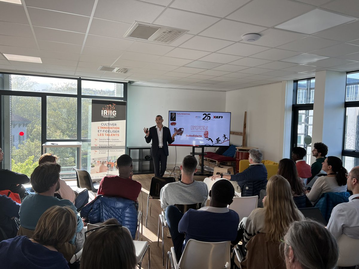 StephanGALY's tweet photo. [Live 🟠 Club Dirigeant IRIIG]
Quel plaisir que de recevoir @SachaRosenthal PDG fondateur de XEFI !
l’histoire inspirante d’une des plus belles ETI de la Région AURA
Beau moment de partage &amp; respiration avec les étudiants et les diplômés du MBA d’@IRIIG_Lyon 
#learningbysharing https://t.co/XPavkMqg8H