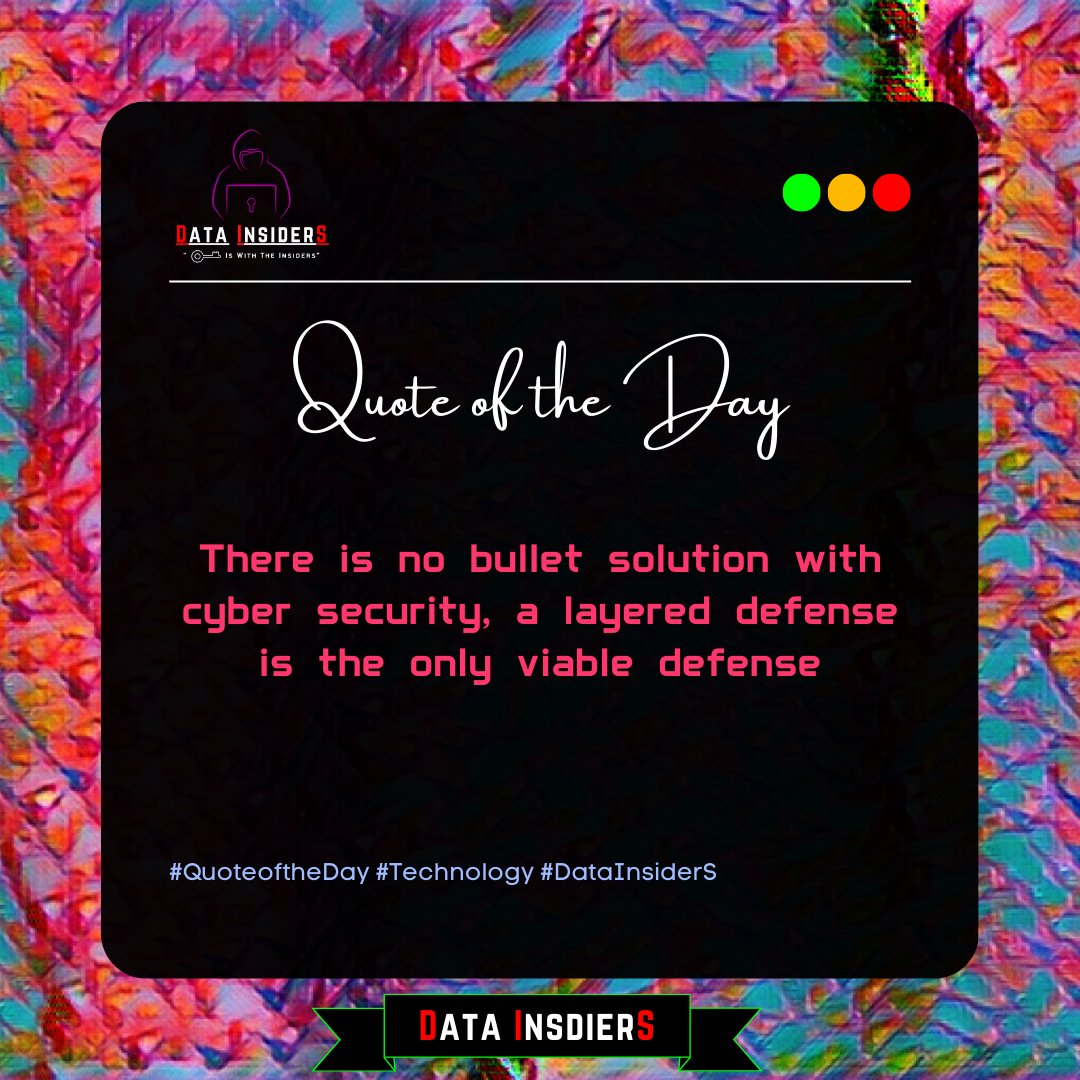 Data_InsiderS's tweet photo. βοΈ Quote of the Day βοΈ
.
.
#datainsiders #datainsider #data #content #quoteoftheday #quotes #facts #technology #cybersecuritytraining #cyberawareness #cybersecurity #google #microsoft #ceh #hacking #developer #viral #instagood #instagram #trending #top #best #instalike #education https://t.co/2lycpqxOdE