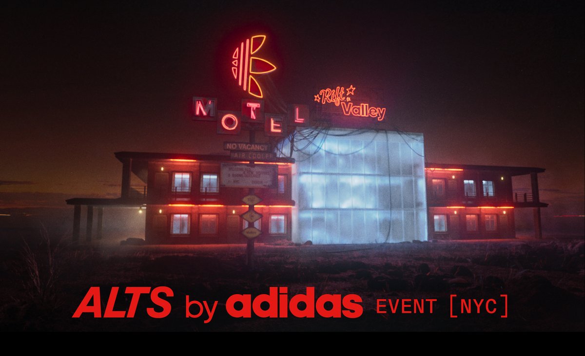 🫀 ALTS by adidas Event [NYC] info

🎫 Got tickets to the event? 

Join us tonight in New York to discover the 8 different ALT[er] Ego Motel rooms  🎭 

An immersive experience tied to the first of many traits for your #ALTSbyadidas NFT.

Stay tuned for the next steps: 

🔴 In 8
