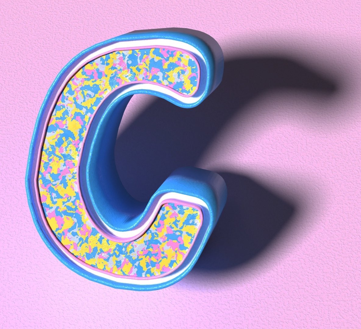 PennyCrayonNFTs's tweet photo. Day 3 of my #blender3d journey. Today I sculpted this one from the ground up, finally figured out separating faces, this allowed me to apply textures and other tweaks to individual areas. #3d #3dmodeling #36daysoftype #letterc https://t.co/MXsTxSEKqv