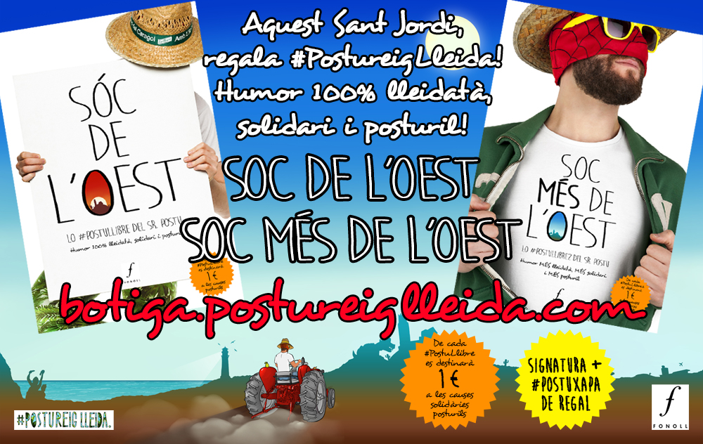 PostureigLleida's tweet photo. Aquest Sant Jordi, regala els #PostuLlibres: #SocDeLoest i #SocMésDeLoest! Te'ls enviem signats i amb una #PostuXapa de regal, a part de l'euro solidari per més de 20 causes de #Lleida i #Ponent 💙 Compra'ls ja a https://t.co/8AhIGXqK6i! https://t.co/NwpkqFpI0u